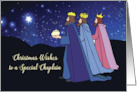 Chaplain Christmas Wishes Three Kings at Night card