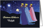 Custom Name Christmas Wishes Three Kings at Night card