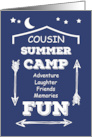 Cousin Camp Fun Navy Blue White Arrows Thinking of You card
