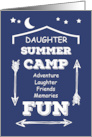 Daughter Camp Fun Navy Blue White Arrows Thinking of You card