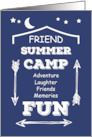 Friend Camp Fun Navy Blue White Arrows Thinking of You card