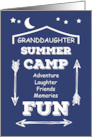 Granddaughter Camp Fun Navy Blue White Arrows Thinking of You card