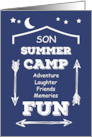 Son Camp Fun Navy Blue White Arrows Thinking of You card