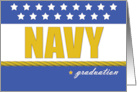 Navy Graduation Blue Gold with Stars Rope card