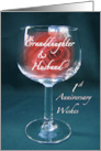 Granddaughter Husband 1st Anniversary Wineglass Rose Congratulations card