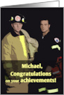 Personalize Name Firefighter Paramedic Congratulations card