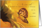 Spanish 1st First Anniversary Death of Loved One Butterfly card