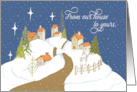 From Our House to Yours Christmas Night Houses with Snow card