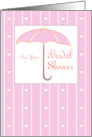 Bridal Shower Umbrella Pink and Peachy Coral card