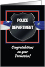 Police Promotion Congratulations Black Badge Americn Flag card
