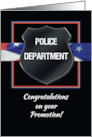 Police Promotion Congratulations Black Badge Americn Flag card