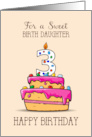 Birth Daughter 3rd Birthday 3 on Sweet Pink Cake card