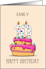 Custom Name Emily 10th Birthday 10 on Sweet Pink Cake card