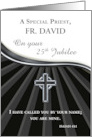 Custom Name Priest Silver Jubilee of Ordination 25 Year Anniversary card