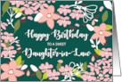 Daughter in Law Birthday Green Flowers card