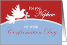 Nephew Confirmation Dove on Red and Blue card