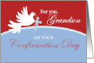 Grandson Confirmation Dove on Red and Blue card