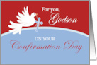 Godson Confirmation Dove on Red and Blue card