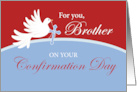 Brother Confirmation Dove on Red and Blue card