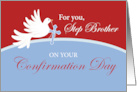 Step Brother Confirmation Dove on Red and Blue card