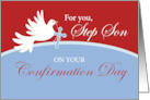 Step Son Confirmation Dove on Red and Blue card