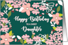 Daughter Birthday Green Flowers card