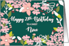 Niece 27th Birthday Green Flowers card