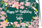 Sister 31st Birthday Green Flowers card