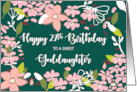 Goddaughter 27th Birthday Green Flowers card