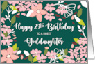 Goddaughter 29th Birthday Green Flowers card