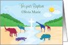 Baptism with Animals in River Personalize Name card
