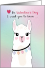 Llamas Valentines Day Hearts card