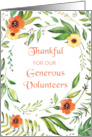 Thankful for Generous Volunteers Thanksgiving Wreath card