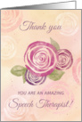 Speech Therapist Thank You Watercolor Roses card