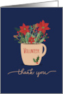 Thank You at Christmas Volunteer Poinsettias in Coffee Cup card
