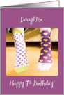 Daughter 7th Birthday Crazy Socks card
