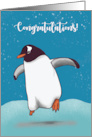 Congratulations Penguin Jumping For Joy card