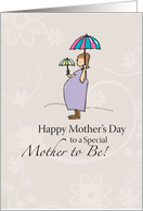 Happy Mothers Day for Mother to Be Pregnant Woman Illustration card