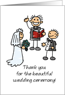 Thank You Officiant for the Wedding Ceremony Stick Figures card