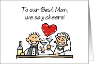 Best Man Thank You Wedding Stick Figures card
