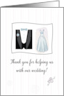 Thank You for Helping us with our Wedding Tuxedo and Bridal Gown card