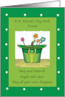 Friend Hat and Flowers St Patricks Day card