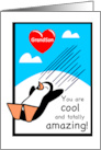 Grandson Valentine Penguin card
