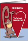 Grandson Valentine Monkey St Valentines Day card