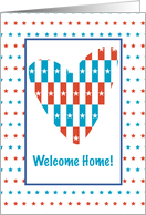 Welcome Home Soldier Military Patriotic Heart with Stars card