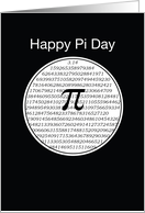 Happy Pi Day Black and White in Circle card