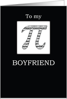 Pi Day to Boyfriend Black and White Pi with 3 14 card