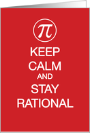 Pi Day Co Worker Keep Calm Red and White 3 14 Circle Funny card