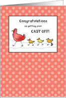 Grandson Congratulations Getting Cast Off Chickens Walking card