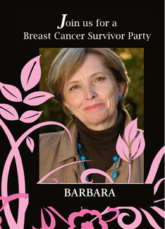 Photo Custom Invitation Cancer Survivor Party Pink Black